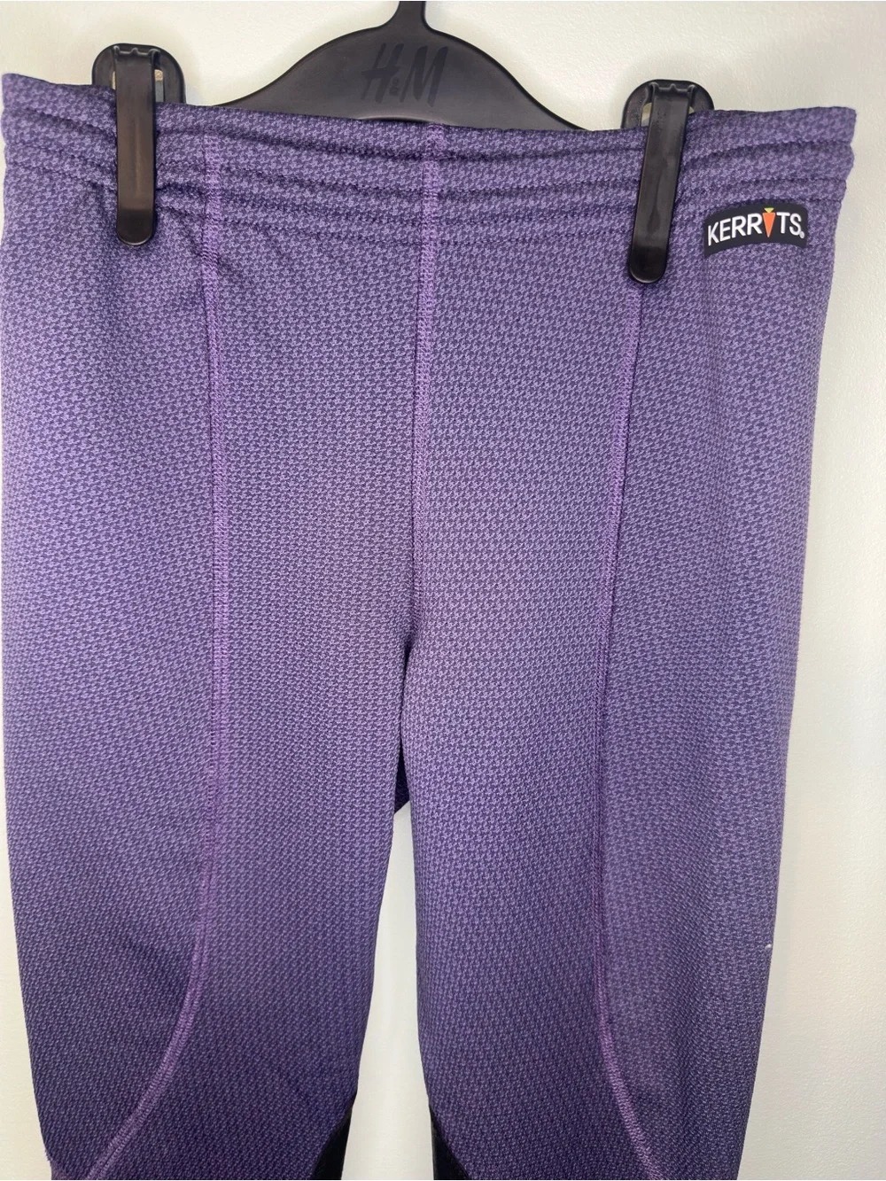 Kerrits Kids Fleece Lite II Knee Patch Riding Tights Equestrian Purple Grey
